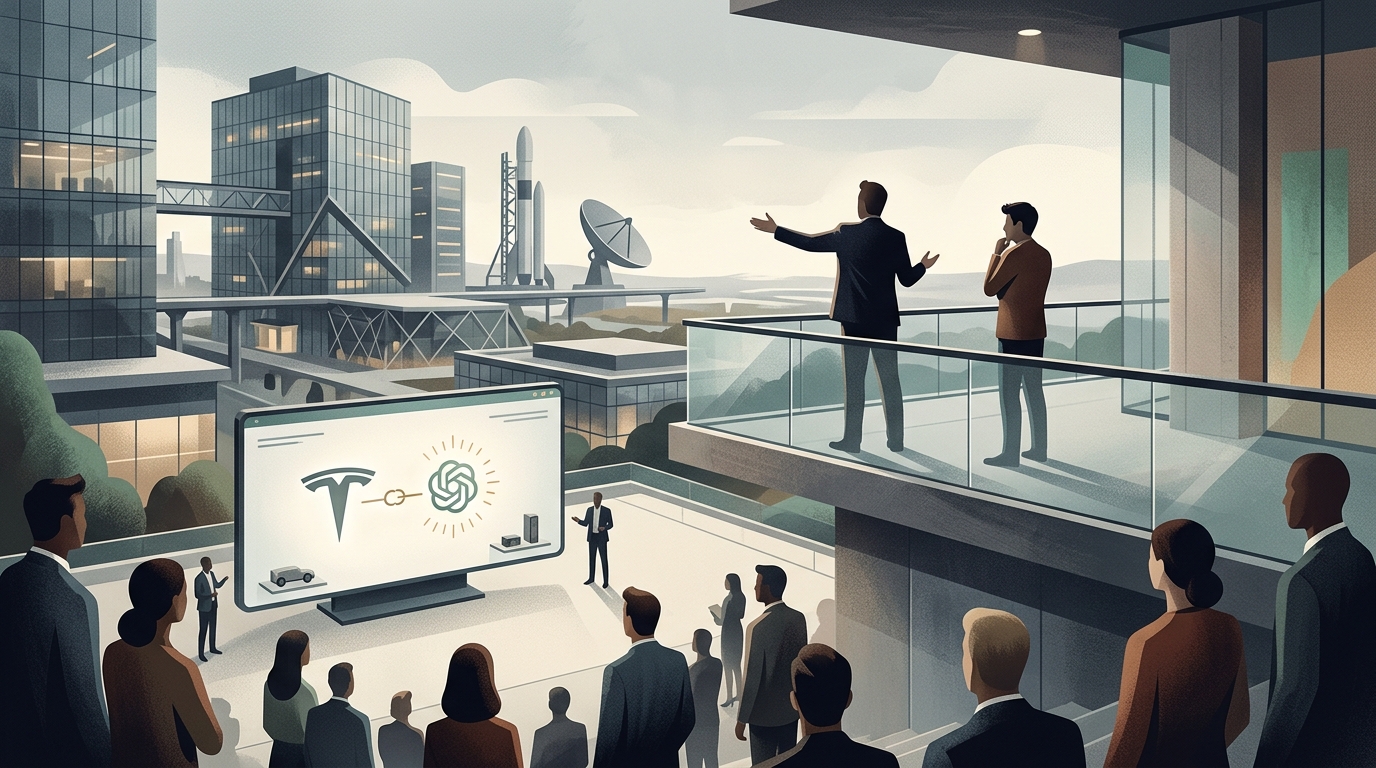 Elon Musk and Sam Altman depicted during the high-stakes OpenAI trial.