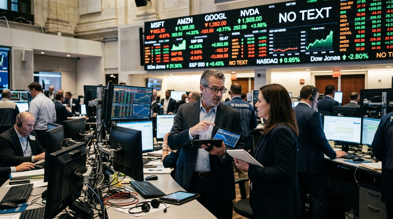 Financial charts showing AI investing trends for Microsoft, Alphabet, and Amazon.