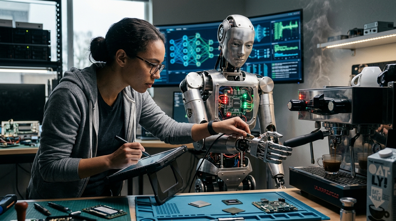 The Robot Puppeteers of Silicon Valley: Teaching Humanoids the Art of the Morning Brew