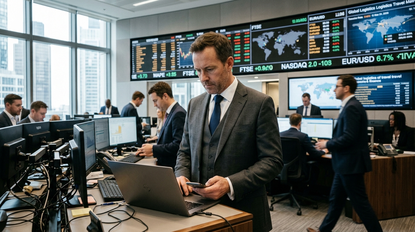 Ψηφιακή απεικόνιση της AI στον τομέα του B2B τουρισμού και διανομής ταξιδιών.