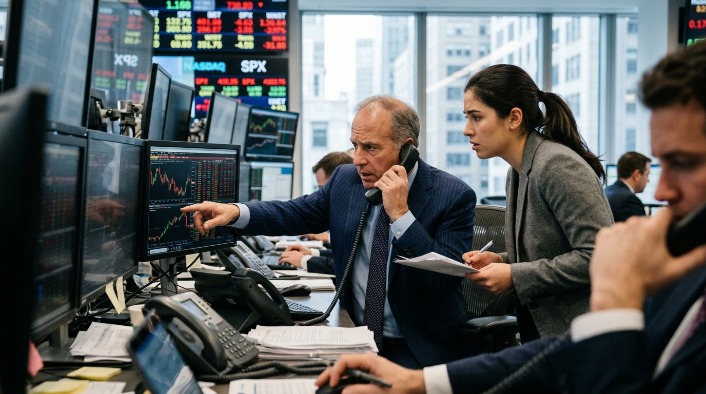 Κτίριο Oaktree Capital Management με γραφήματα για επενδύσεις AI.