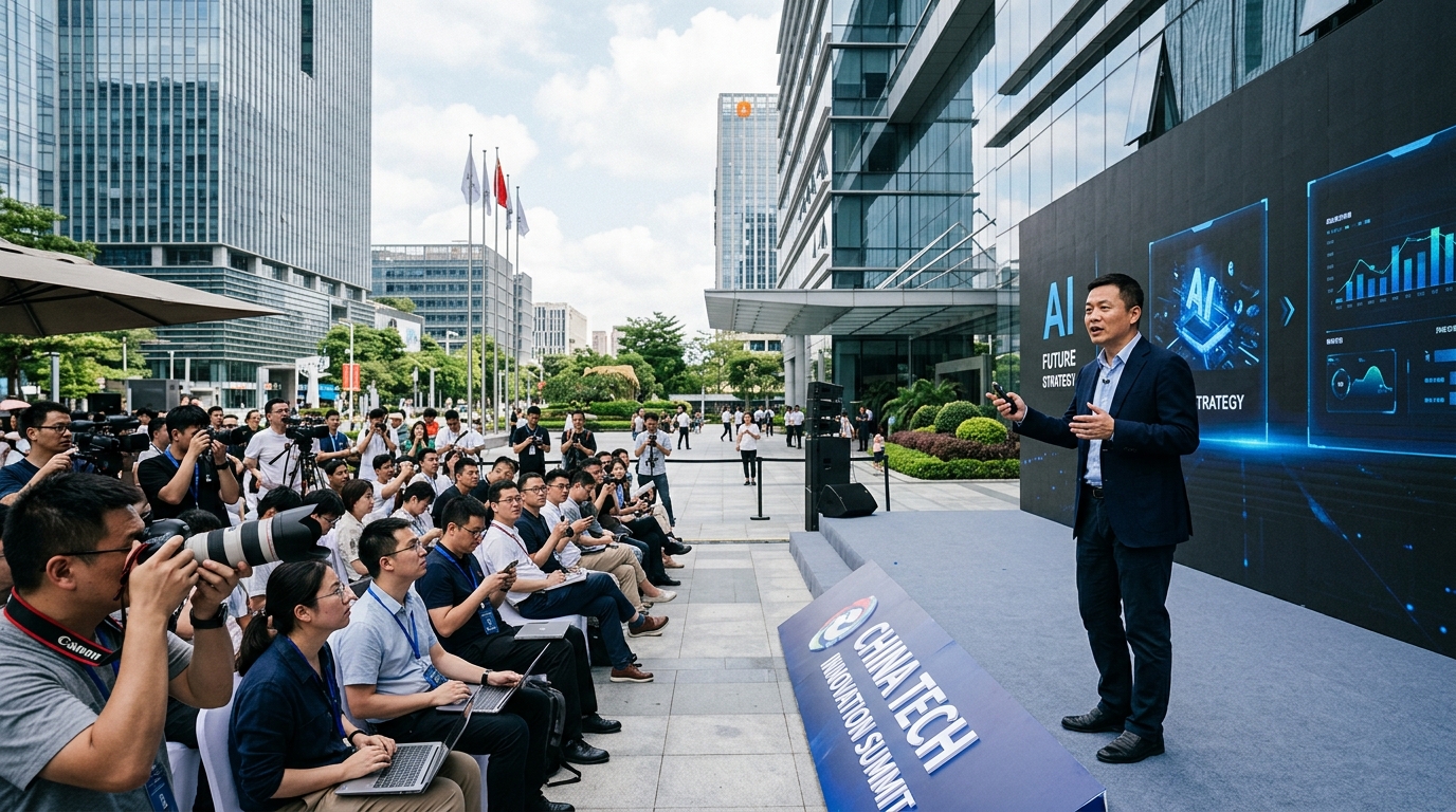 Graphic representation of Alibaba and Tencent with artificial intelligence elements in China.