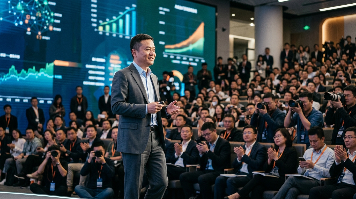 Alibaba profit charts featuring Cloud computing and Artificial Intelligence technology.