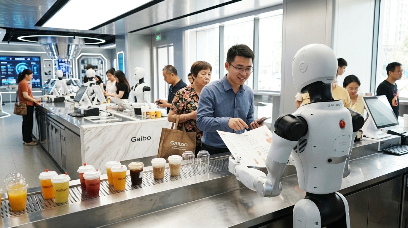 Ανθρωποειδή ρομπότ στο νέο Robot 9N Center στην Κίνα.