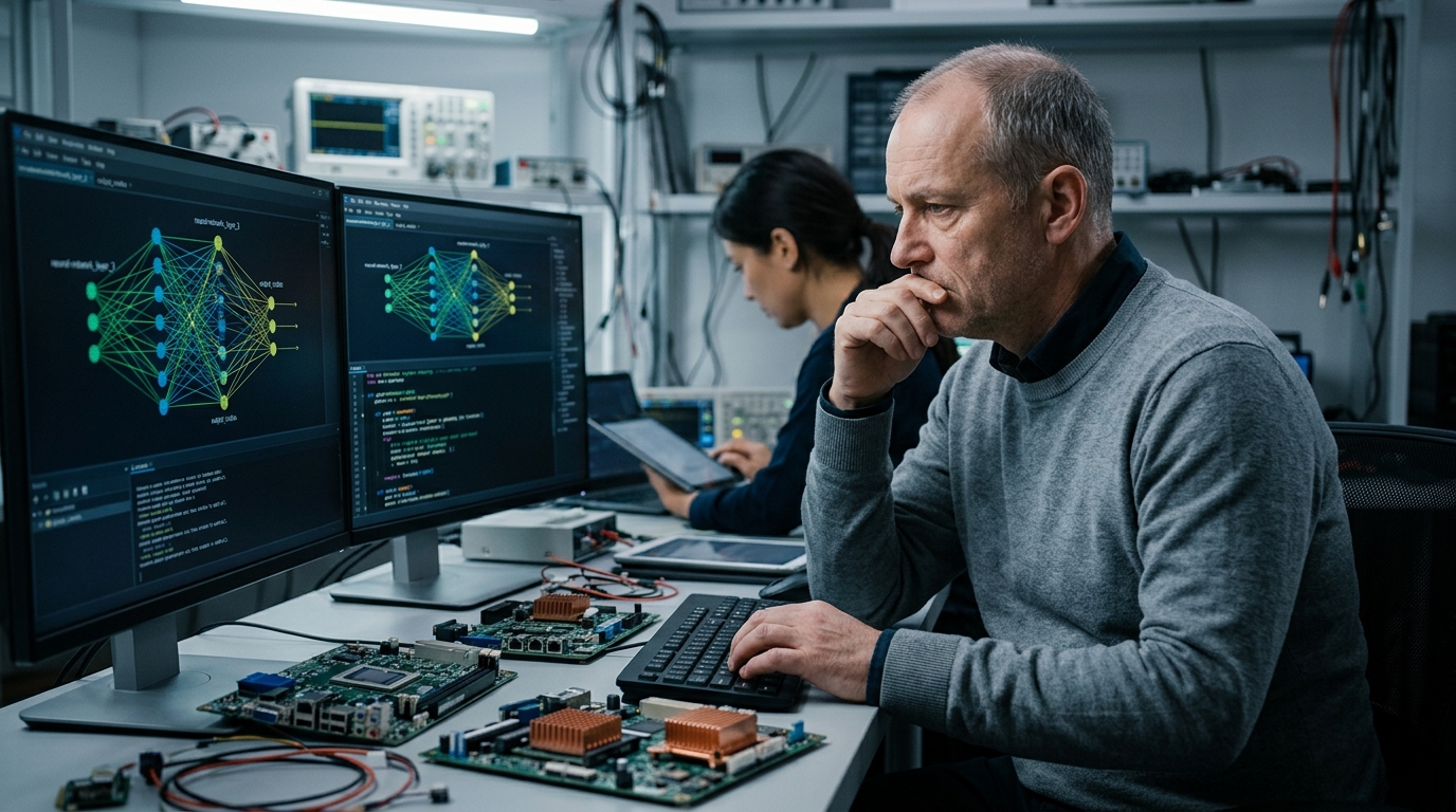 Προγραμματιστής που ελέγχει προτάσεις AI coding σε οθόνη με κενά ασφαλείας κώδικα.