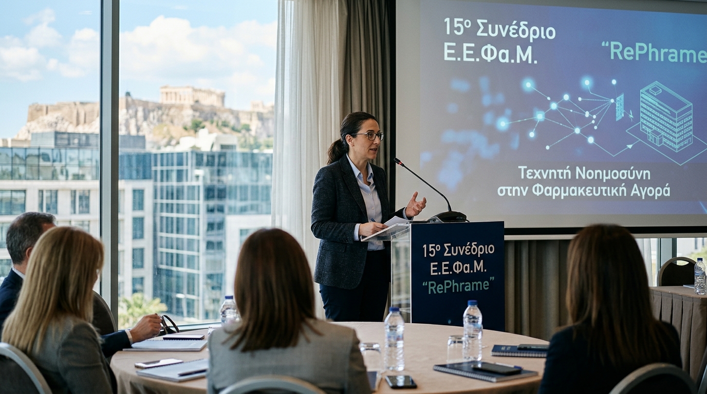 Στιγμιότυπο από το 15ο Συνέδριο Ε.Ε.Φα.Μ. για την Τεχνητή Νοημοσύνη στη φαρμακευτική αγορά.