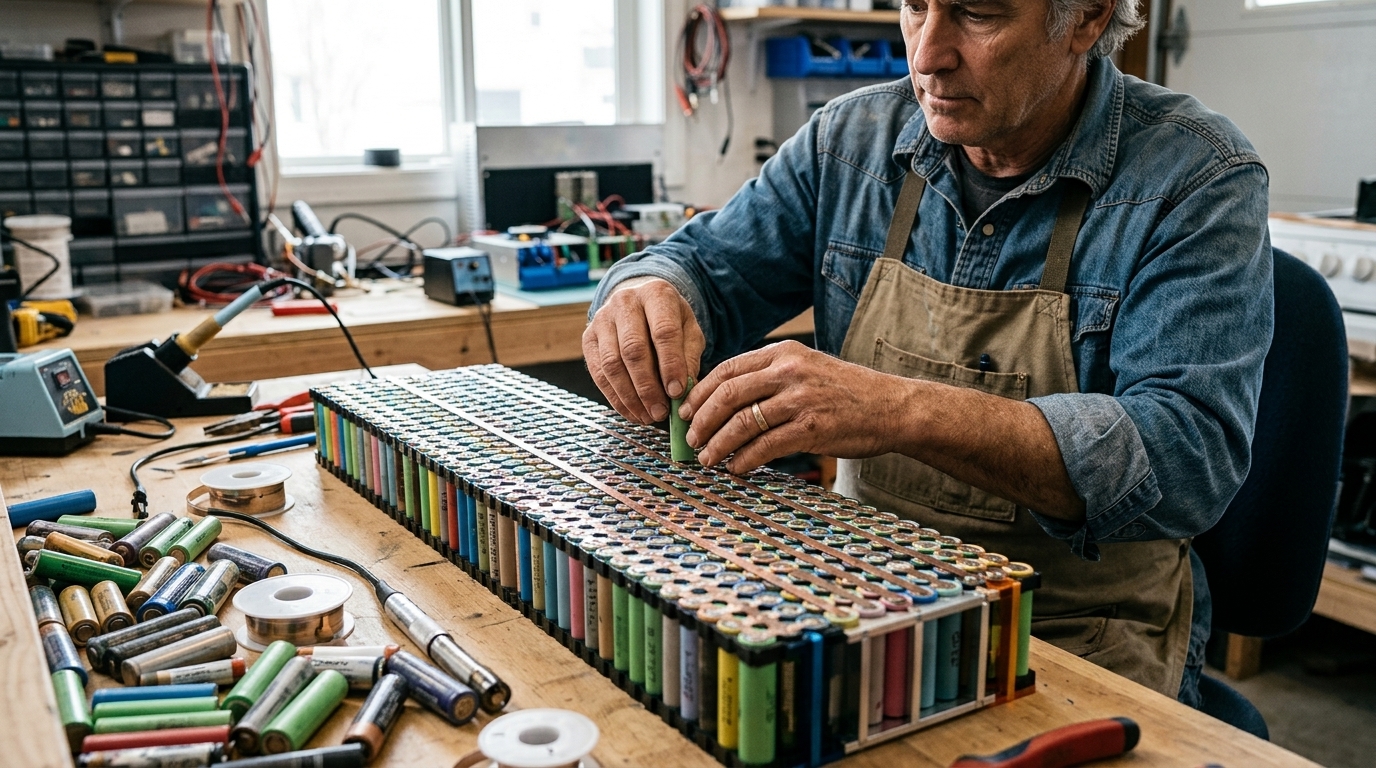 Από τα σκουπίδια στο δίκτυο: Η ανατομία ενός DIY συστήματος αποθήκευσης ενέργειας από 650 μπαταρίες laptop