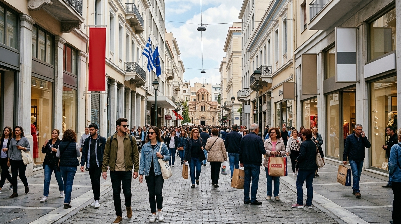 Chart showing Greek economy growth and disposable income in 2025